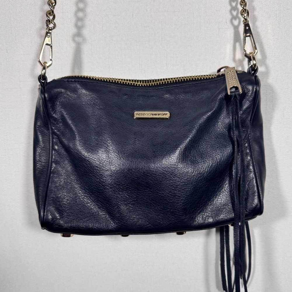 Rebecca Minkoff Black Leather Crossbody Zipper Bag